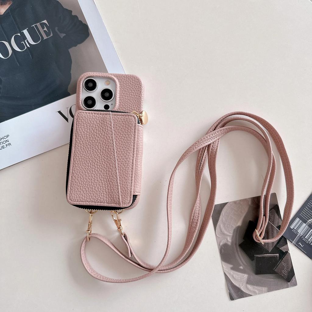 Leather Crossbody Wallet with Card Holder Phone Case for IPhone 15 14 Plus 13 Mini 12 11 Pro Max 7 SE Shell Shockproof Cover