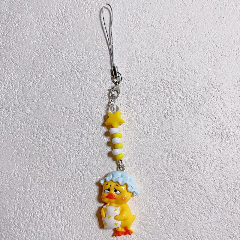 

1 шт. хмурое выражение желтая утка мобильный телефон цепочка смоляной брелок кулон универсальные аксессуары милый телефон подвесная веревка