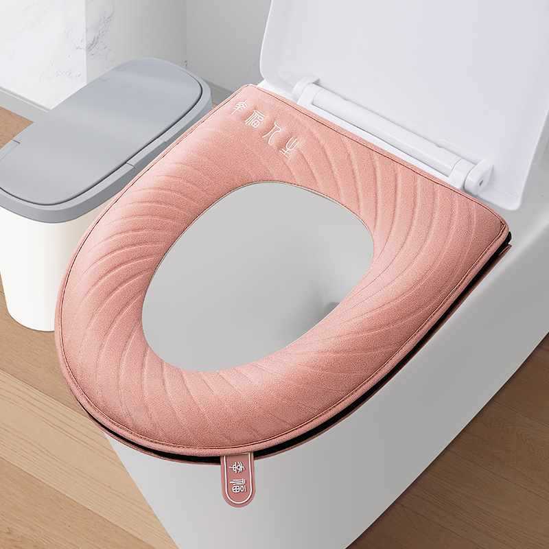 

Водонепроницаемое сиденье для унитаза Простые бытовые принадлежности Креативный универсальный чехол для унитаза Four Seasons Влагостойкая подушка на молнии розовый