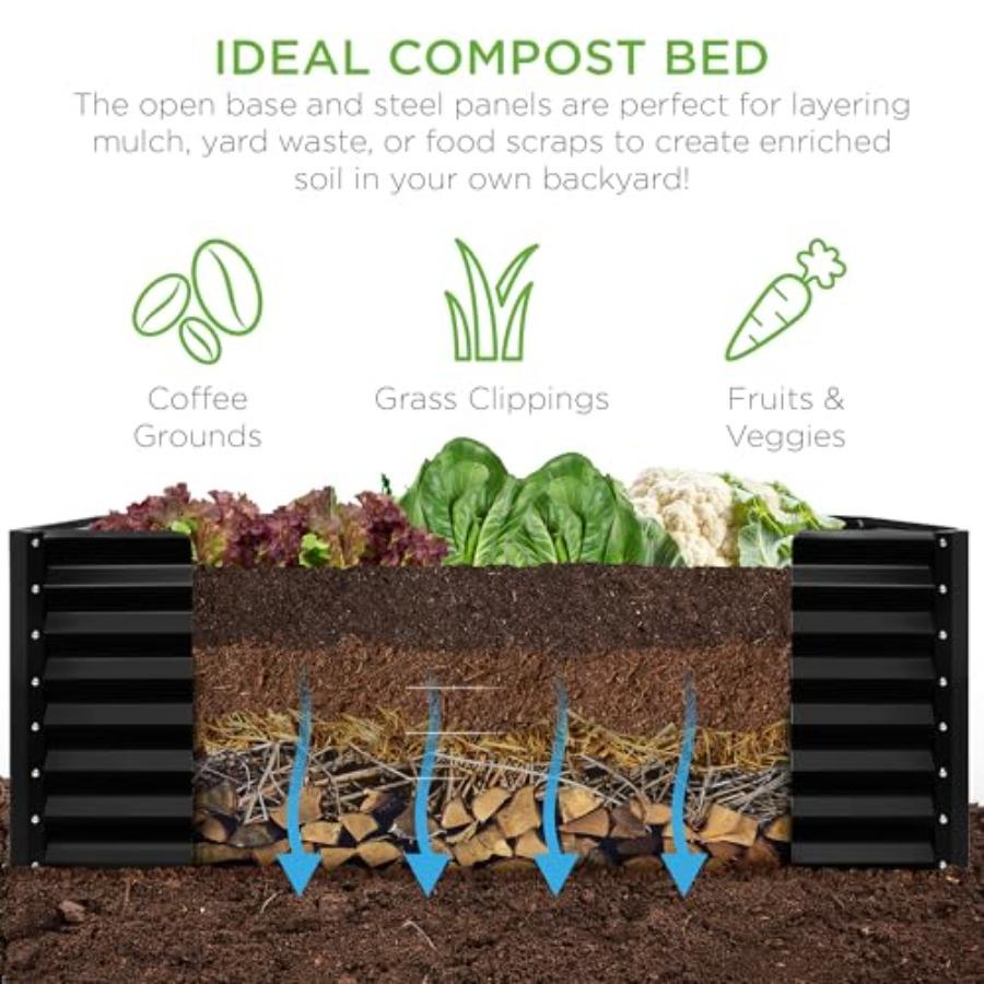 6x3x2ft Outdoor Metal Raised Garden Bed Deep Root Box Planter for Vegetables Flowers Herbs 269 Gallon Ccity 100 Non Toxic Mater