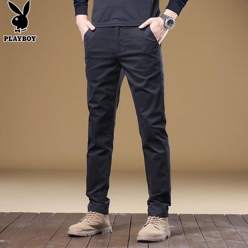 PLAYBOY Men's Slim Fit Straight Leg Casual Pants