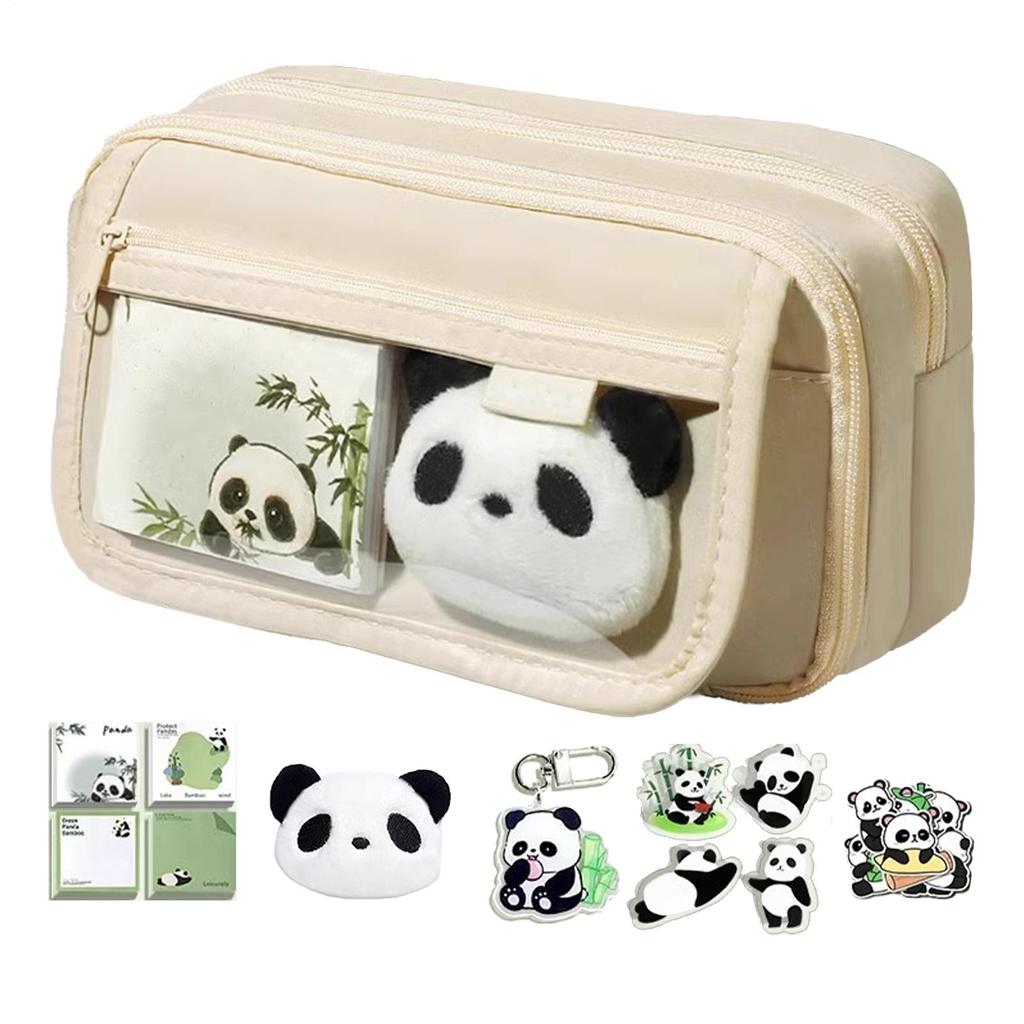 Aesthetic Pencil Case Panda Pencil Case Large Capacity Animal Pencil Case Cute Pencil Pouch Panda Stationery Case With Zipper