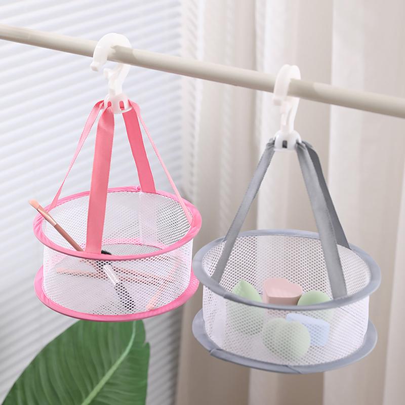 Makeup Brush Easy To Dry Windproof Fall-Proof Hook Rack Basket Drying Net Bag