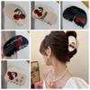 Fruit Cherry Hair Claw Rhinestone Large Shark Clip Temperament Acetic Acid Crab Clip  Girl