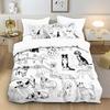 3pcs Cartoon Dog Print Soft Coreless Duvet Cover Set, Multi Size Bedroom Bedding Decoration, Machine Washable
