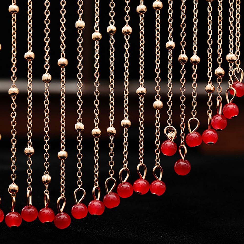 Women Ancient Style Zinc Zinc Alloy Chain Hair Accessories Hanfu Headdress Tassel Veil Cover Face Jewelry