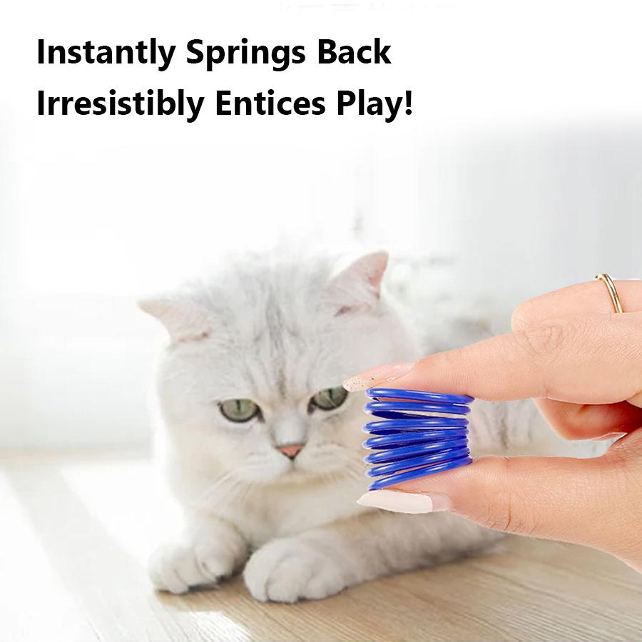 4Pcs Colorful Cat Spring Toys, Bouncing Toy for Indoor Cats, Kitten Interactive Play, Fun & Safe for Cats to Chase