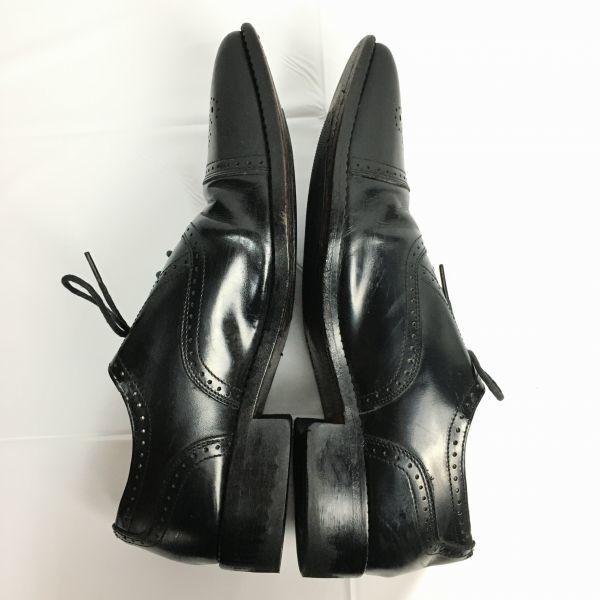 Roberta Valentino Made in Japan Semi Brogue Cap Toe Business Shoes Black Size 24.5 Men's(USED)