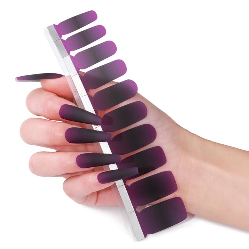 20PCS Full Nail Polish Strips Nail Wraps Decal Adhesive Nails Stickers False Nail Design Nail Polish Strips for Women