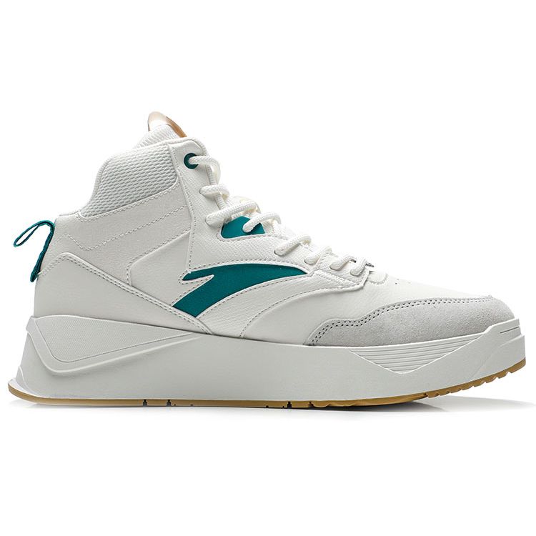 Anta Durable Lightweight Low-Top Skate Shoes Men Sneakers White Green 912238085-2