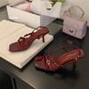 Fashion SUOJIALUN 2025 Summer New Brand Women Sandal Fashion Narrow Band Ladies Elegnat Gladiator Shoes Thin High Heel Dress Pumps Shoes