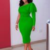 Women's Clothing Autumn and Winter New Fashion Temperament Slim Slanted Shoulder Sexy Dress