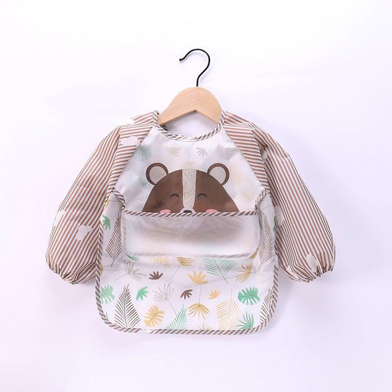 Waterproof Full Sleeve Baby Bibs Children Apron Long Sleeve Feeding Smock Kids Eating Breastplate Infant Scarf Clothing