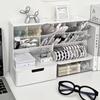 6-Grid Desktop Storage Drawers Oblique Insertion Large Capacity Oblique Pen Holder Solid Color Space-saving