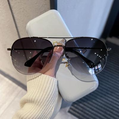 Fashion Gradient Sunglasses For Men Big Frame Pilot Sun Glasses Brand Design Uv400 Protection Goggles Sports Driving Eyewear