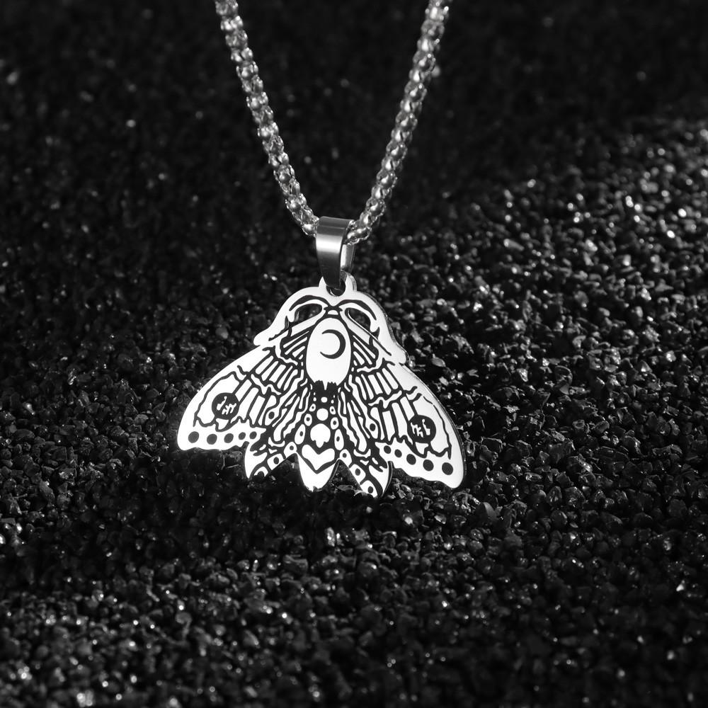 

Модное креативное ожерелье Lucky Moon Moth, индивидуальность, все, кулон, популярные аксессуары для пар, праздничный подарок на день рождения серебряный