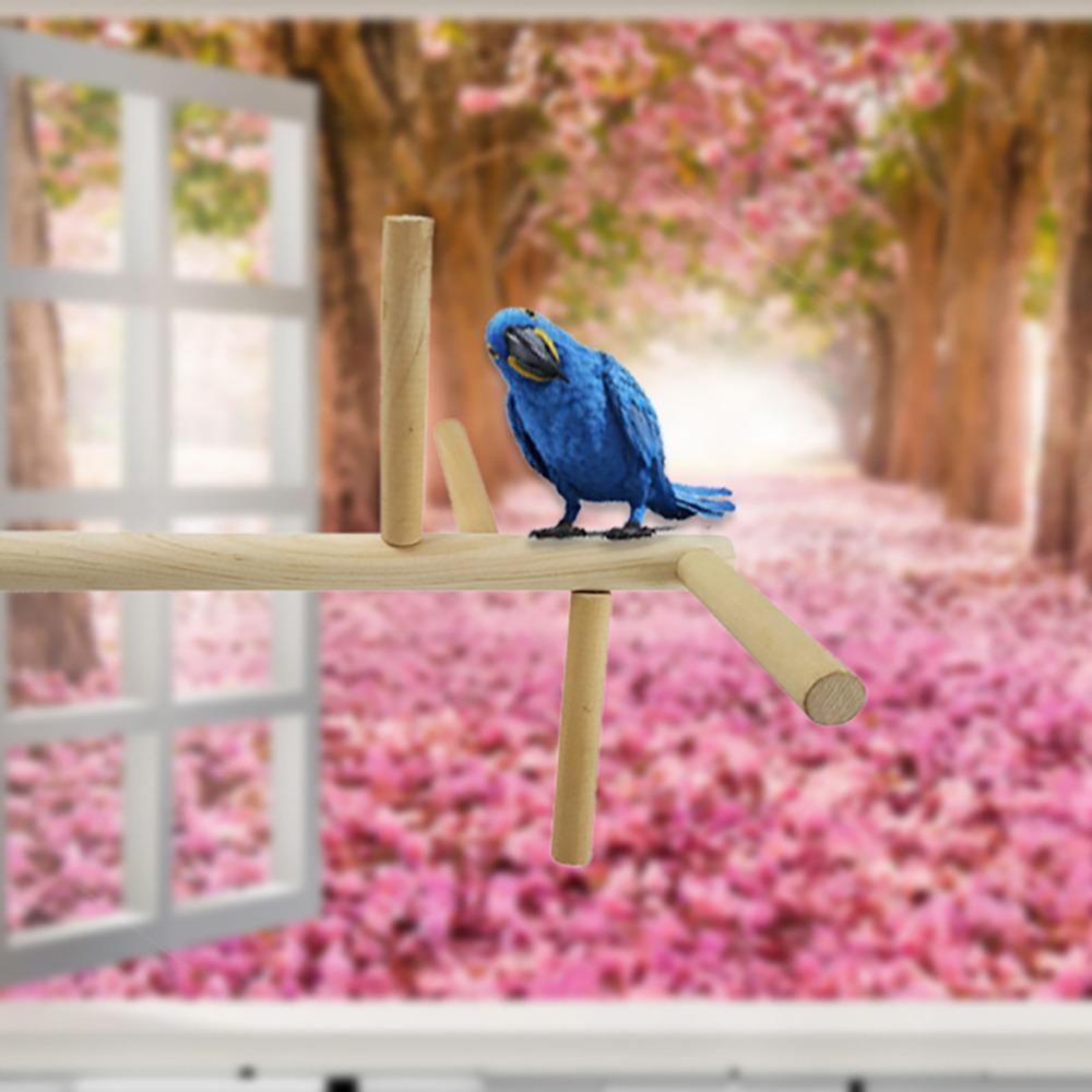 Bolt Mount Connection Bird Perch Stand Rotatable Assembly Wooden Bird Perch Bird Cage