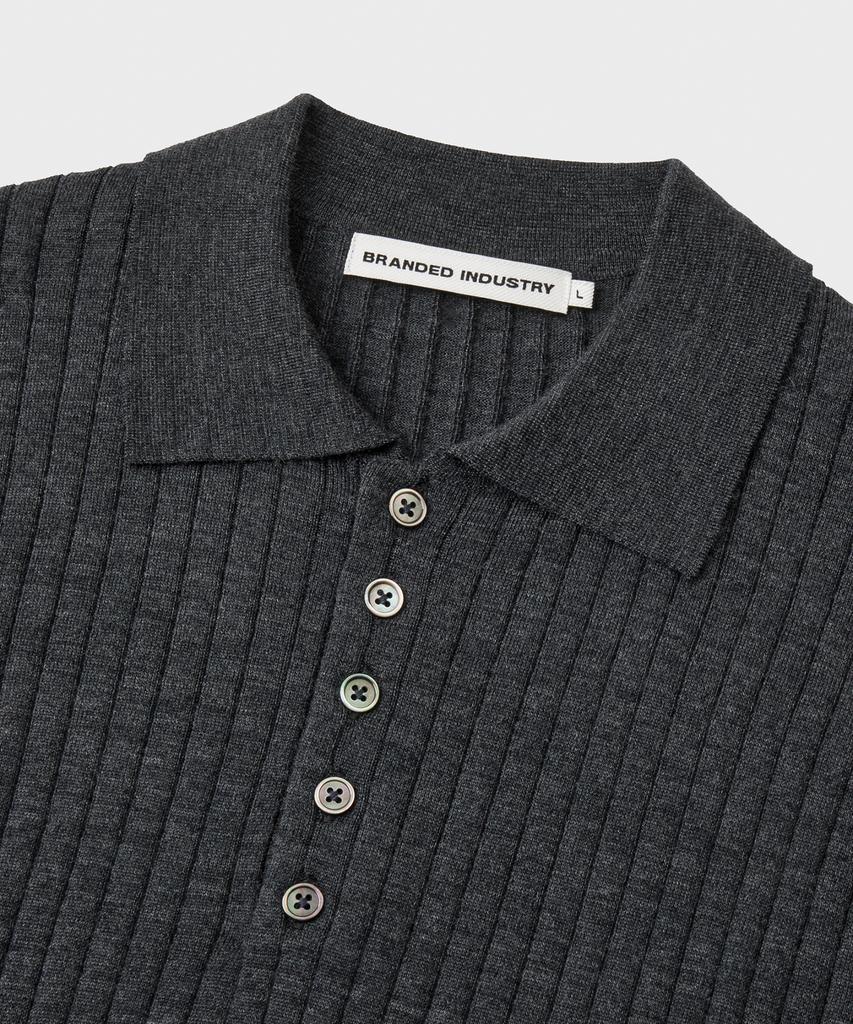 Beulaendideu Grace Merino Wool Polo Knit [Charcoal]