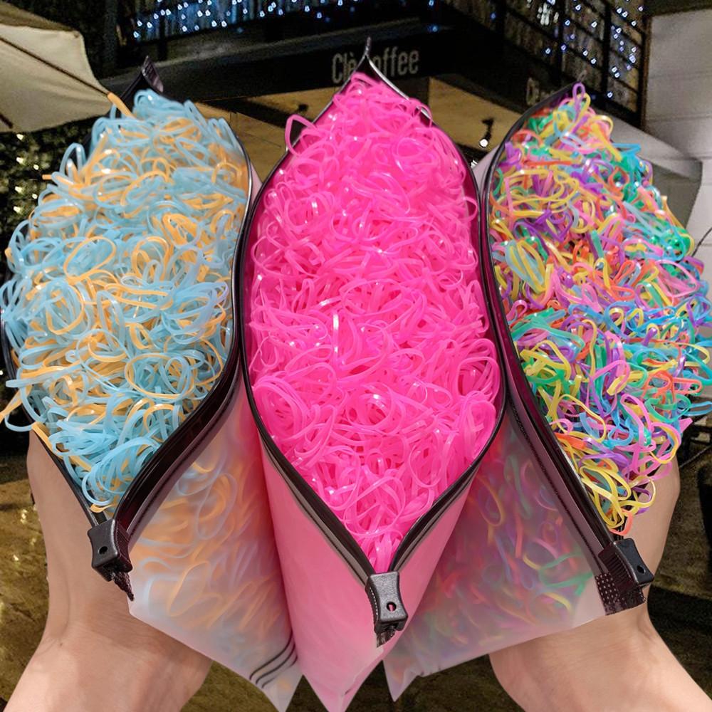 4000 Stück Einweg-Elastik-Haargummis Niedliche Mädchen Haargummi für Pferdeschwanzhalter Haarflechtwerkzeuge Zubehör Kopfschmuck