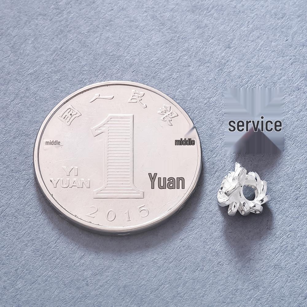 S925 Sterling Silver Retro Flower Beads: Wealth-Attracting Spacer for DIY Bracelets