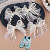1 Pair Handmade Shoes Clip Decoration Pearl Lace Bead Chiffon Charm Bowknot Shoe Buckle Bag Pendant Shoe Accessories