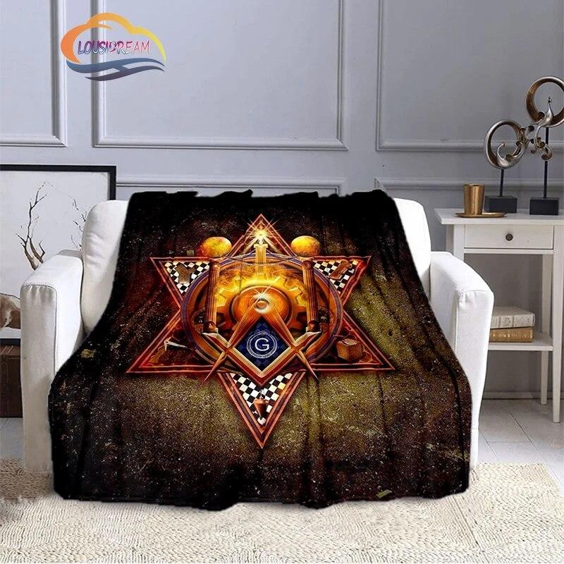 Fashion Northern Europe Freemasonry Blanket Masonic Portable Sofa  Freemason Flannel Warm Four Seasons Camping Blanket