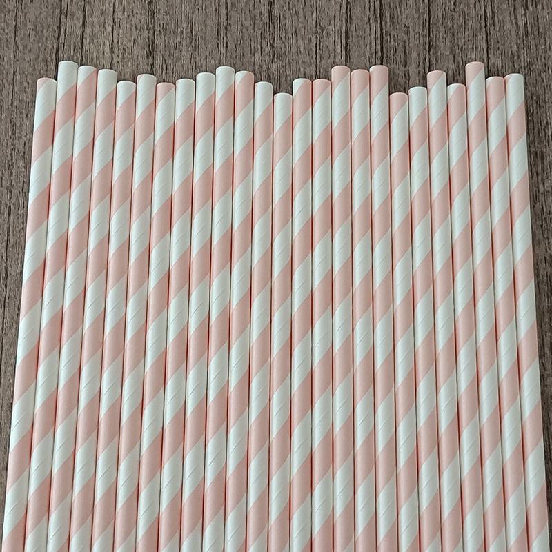 25 Colorful Striped Paper Straws - Disposable, Creative, Decorative for Desserts & Beverages