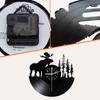 Elk Vinyl Wall Clock Vintage Black Creative 12 Inch Wall Clock Creative Bedroom, Living Room, Animal Theme Decoration