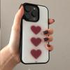 Ins Retro Podzim Zima Jednoduchý Nový Rok Červené Srdce Pouzdro Na Telefon Pro iPhone 17 Air 16 Pro 15 14 13 12 Pro Max 11Plus Ochranný Kryt Proti Pádu