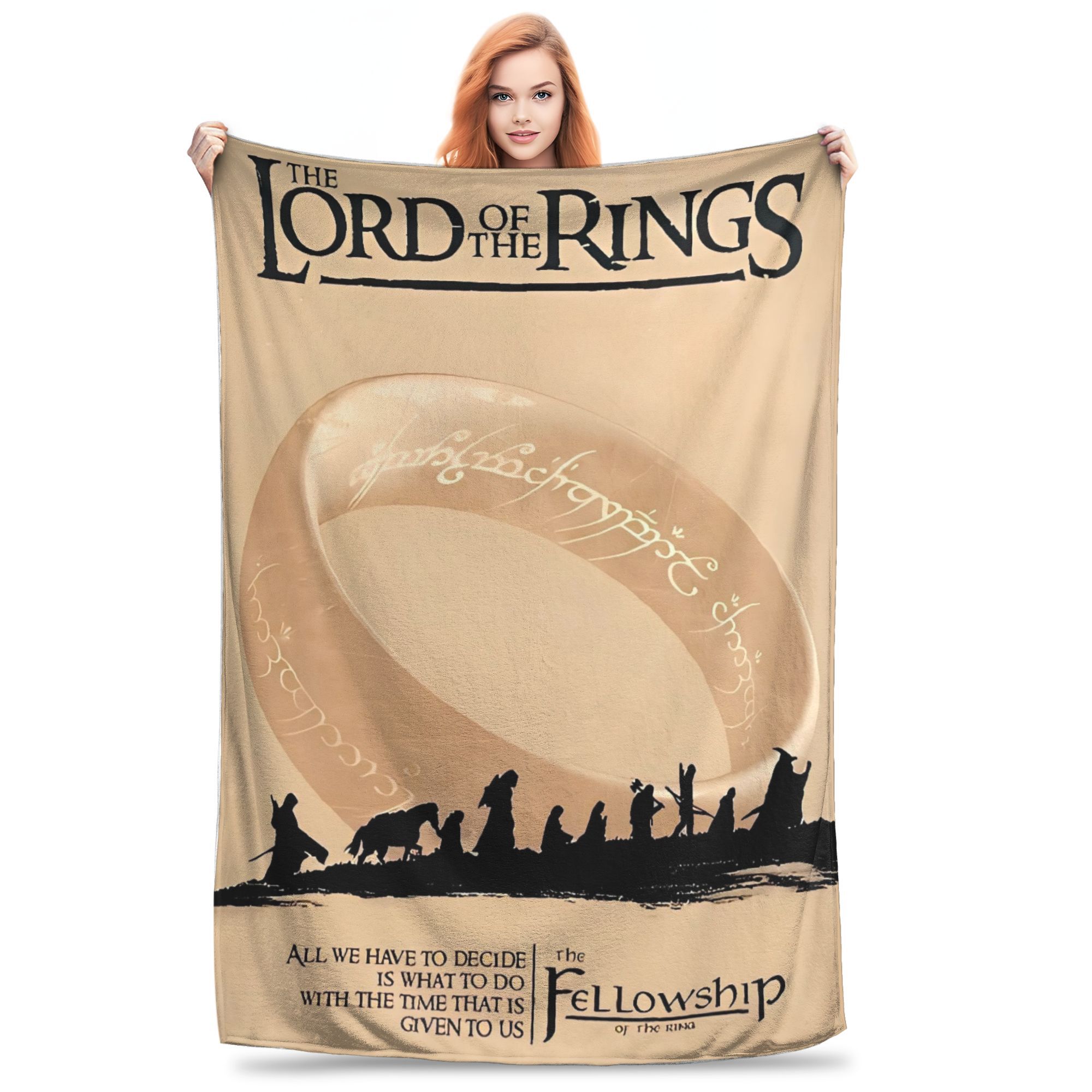 

L-Lords Of The R-Rings Plush Blanket Kids Adult Flannel Throw Blanket For Couch Bed Warm Soft Custom DIY Quality Bedspread 80x120cm