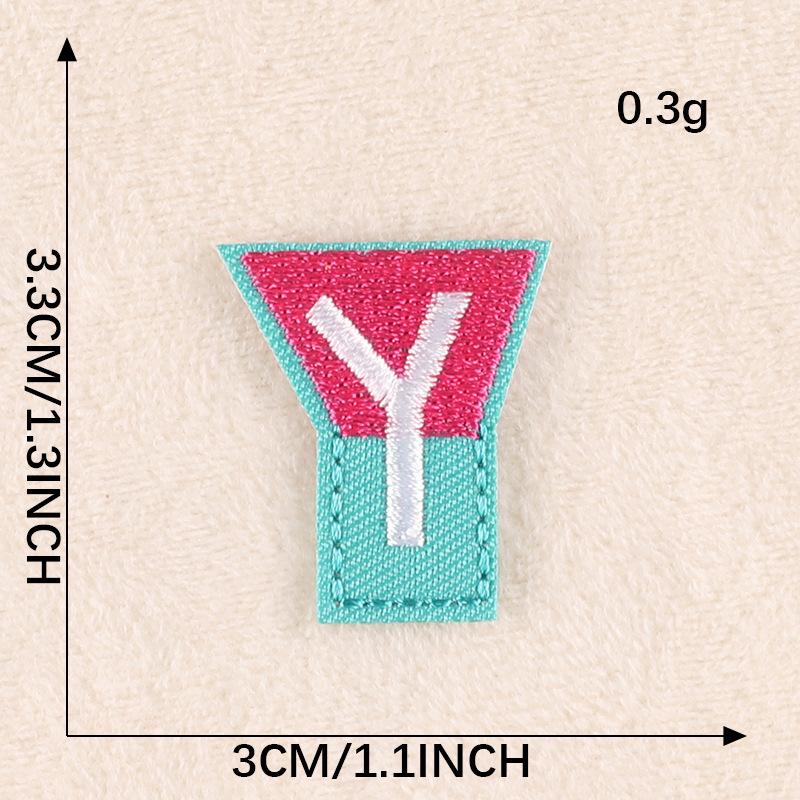 Duoku English Alphabet Cloth Sticker Computer Embroidery Label Small Patch Clothing Textile Accessories Embroidery Sticker