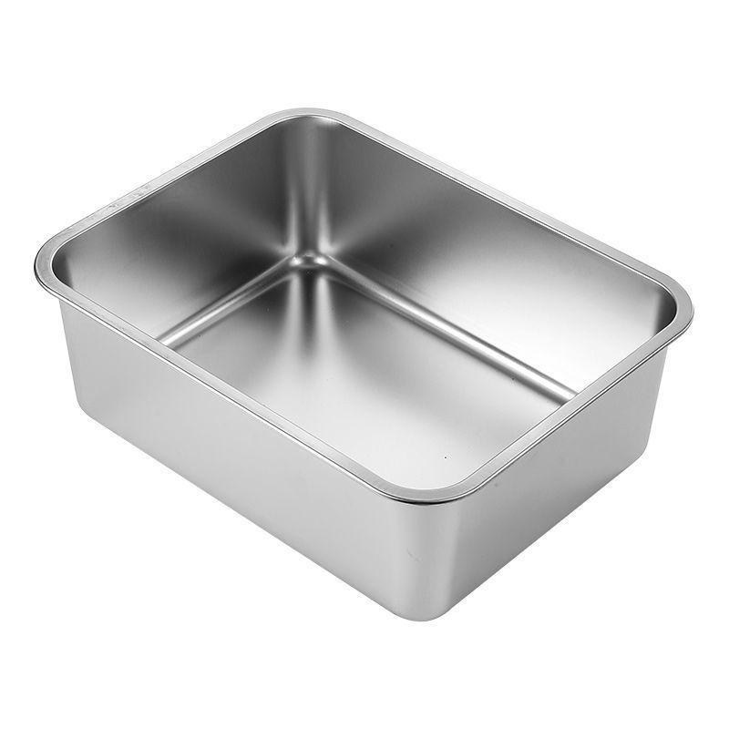 Extra Large Stainless Steel Cat Litter Box with Raised Edge - Anti-Splash, Anti-Tracking, Easy To Clean.
