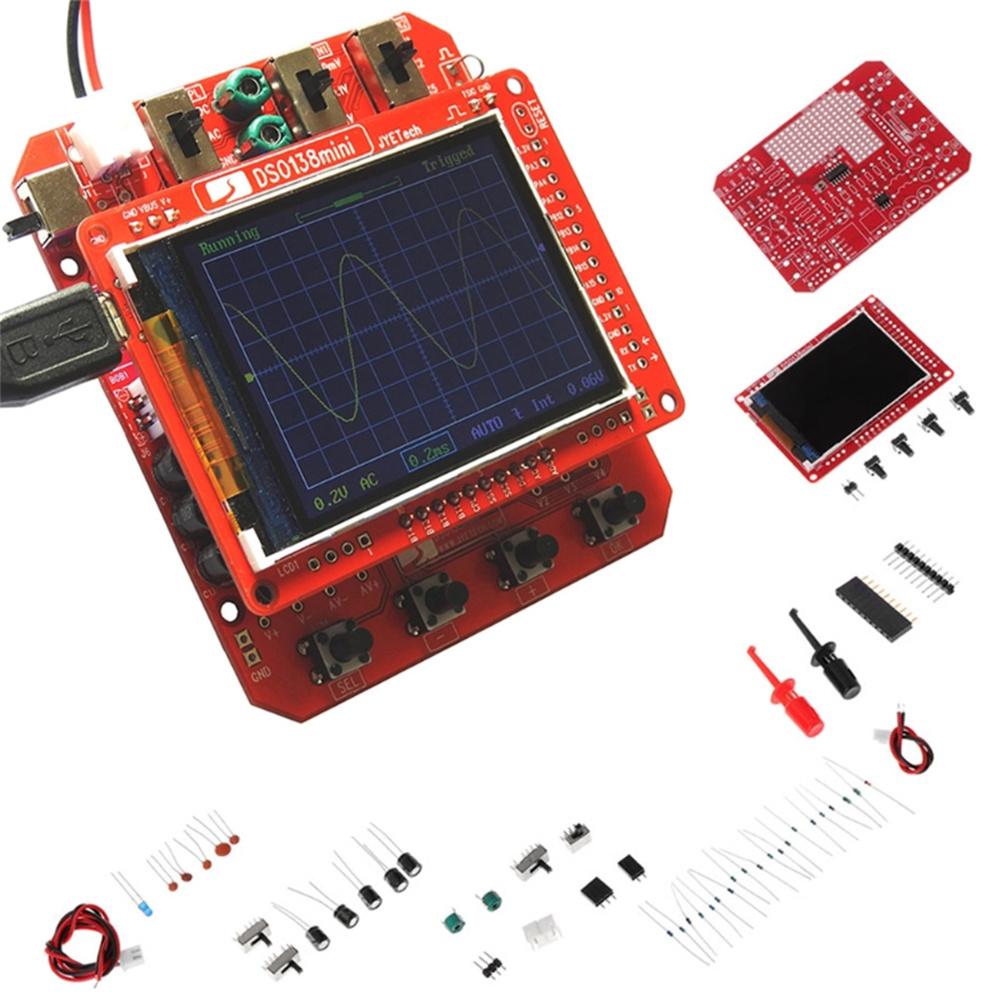 Digital Oscilloscope Kit DIY Learning Pocket-size DSO138mini Upgrade with Acrylic Protection Case
