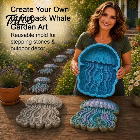 Garden Stepping Stone Form Ocean Themed Silicone Mold for DIY Patio Walkway Path Decor, Reusable Concrete Animal Animals Casting Mold, Sea
