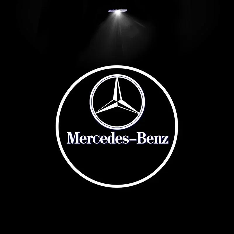XDFMN1 Hot 2026 For Benz 2pcs Car Door Welcome Light Logo Emblem For Mercedes Benz A C E GLC GLA GLE GLB Class W177 W205 W212 W213 X253