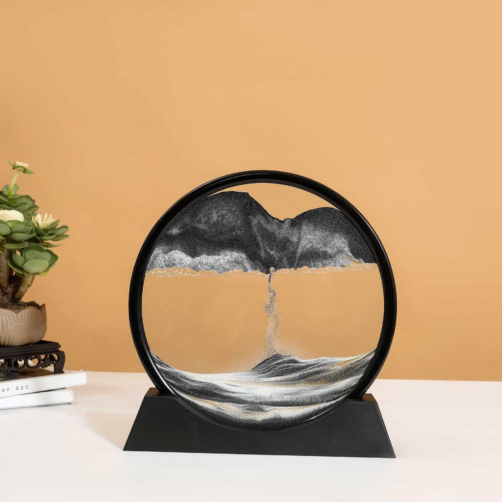 3d Quicksand Painting Creative Living Room Crafts Ornaments Hourglass Painting Dynamic Scene Decoration Home Miniatures Gift
