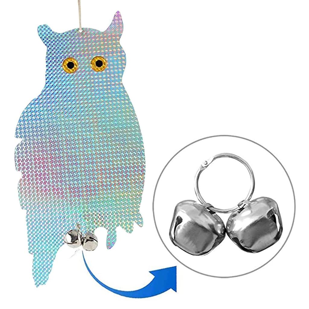 2Pcs Reflective Owl Bird Scare Laser Repeller