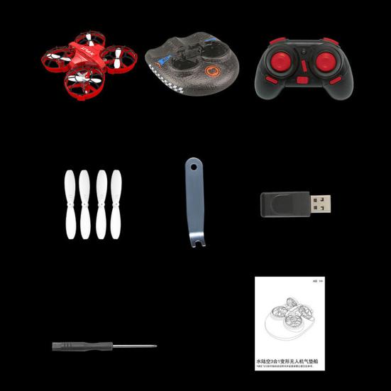 Remote Control Airplane Mini Drone One Key Take Off-Landing 3 in 1 Toy Altitude Hold Headless Mode 360 Degree Flips Car Mode Boys Girls Toy