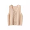 Women's 100% Cashmere Brushed V-Neck Vest Top - Autumn/Winter Layering Essential