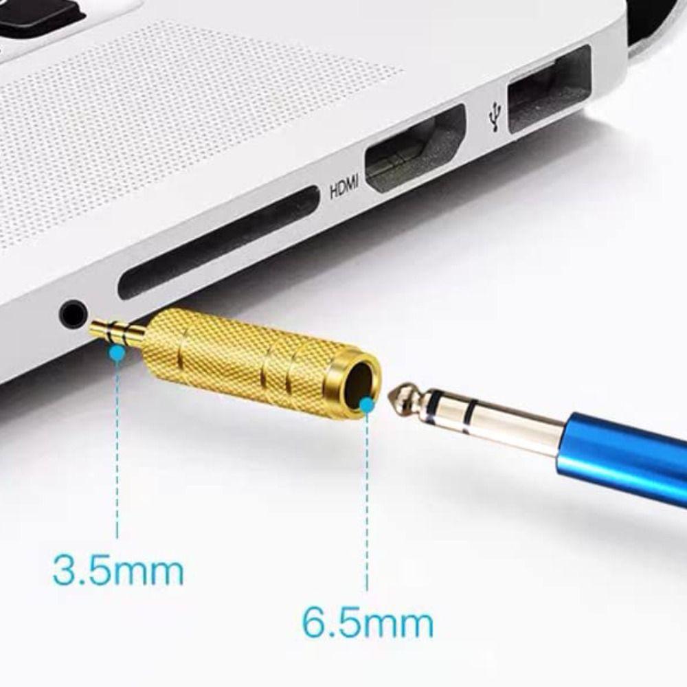 2 Pack Stereo 6.5mm To 3.5mm Jack Adapter 3.5mm To 6.5mm Speaker Connector Jack Aux Cable  Headphone