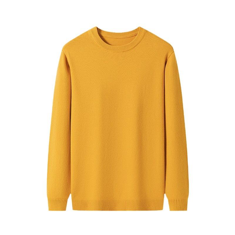 Solid Color Bottoming Shirt Casual Sweater Long Sleeve Knit Sweater Men's Round Neck Sweater Autumn Winter Large Size Loose Keep Warm Top