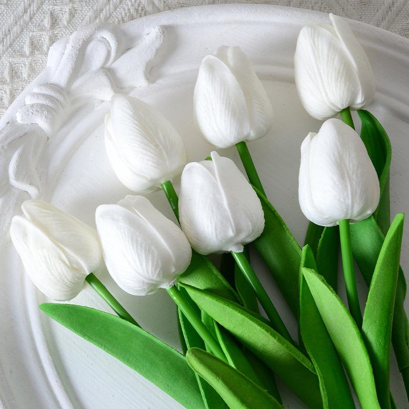 Mini PU Tulpen Künstliche Seidenblumen für Hochzeit und Heimdekoration