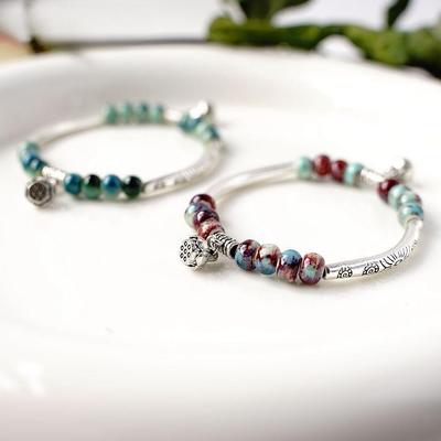 New Creative Handmade Ceramic Mori Bracelet Women's, Ethnic Style Literary and Fresh Student Fashion Bracelet Jewelry