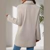 Women Solid Color Turn Down Collar Long Sleeve Woolen Winter Coat Outerwear