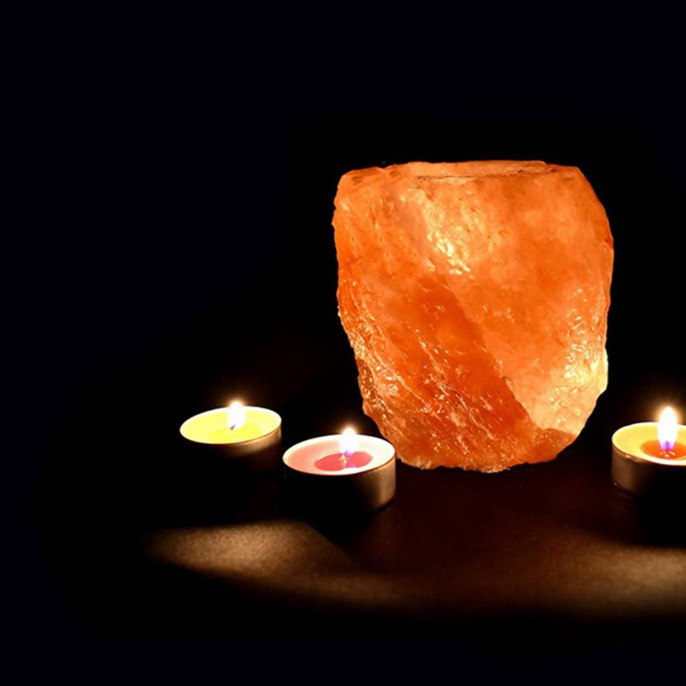 M-Modern-Natural Salt Crystal Stone Candle Holder Stand Crystals Candle Cave Wedding Valentine's Day Gift Easy To Use