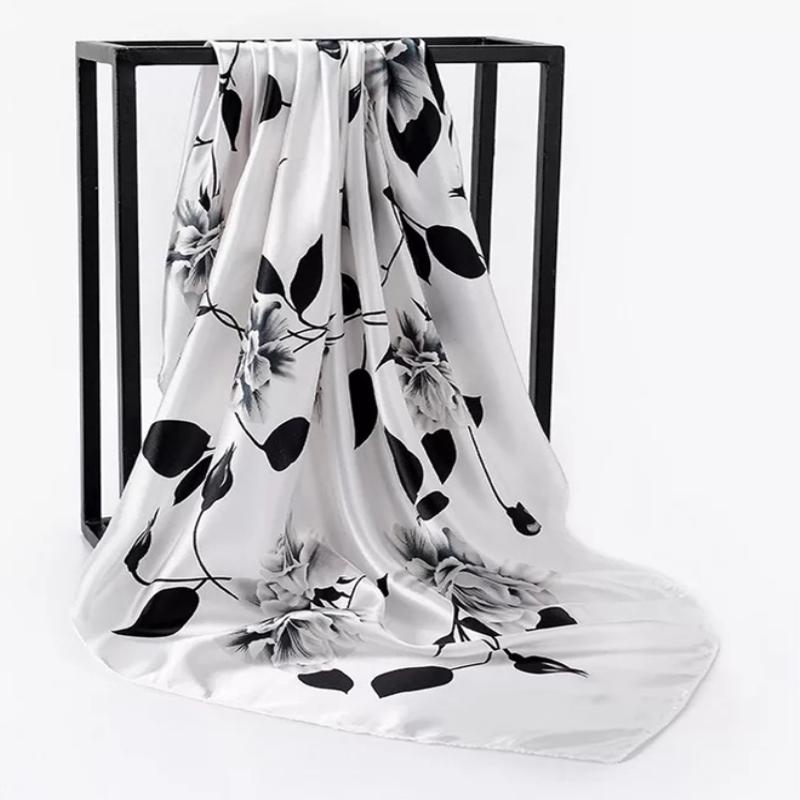 Popular Silk Scarves Fashion New Bohemian Cashew Slicing Ladies Simulation Silk Scarf 90X90Cm Square Scarf Muslim Headscarf