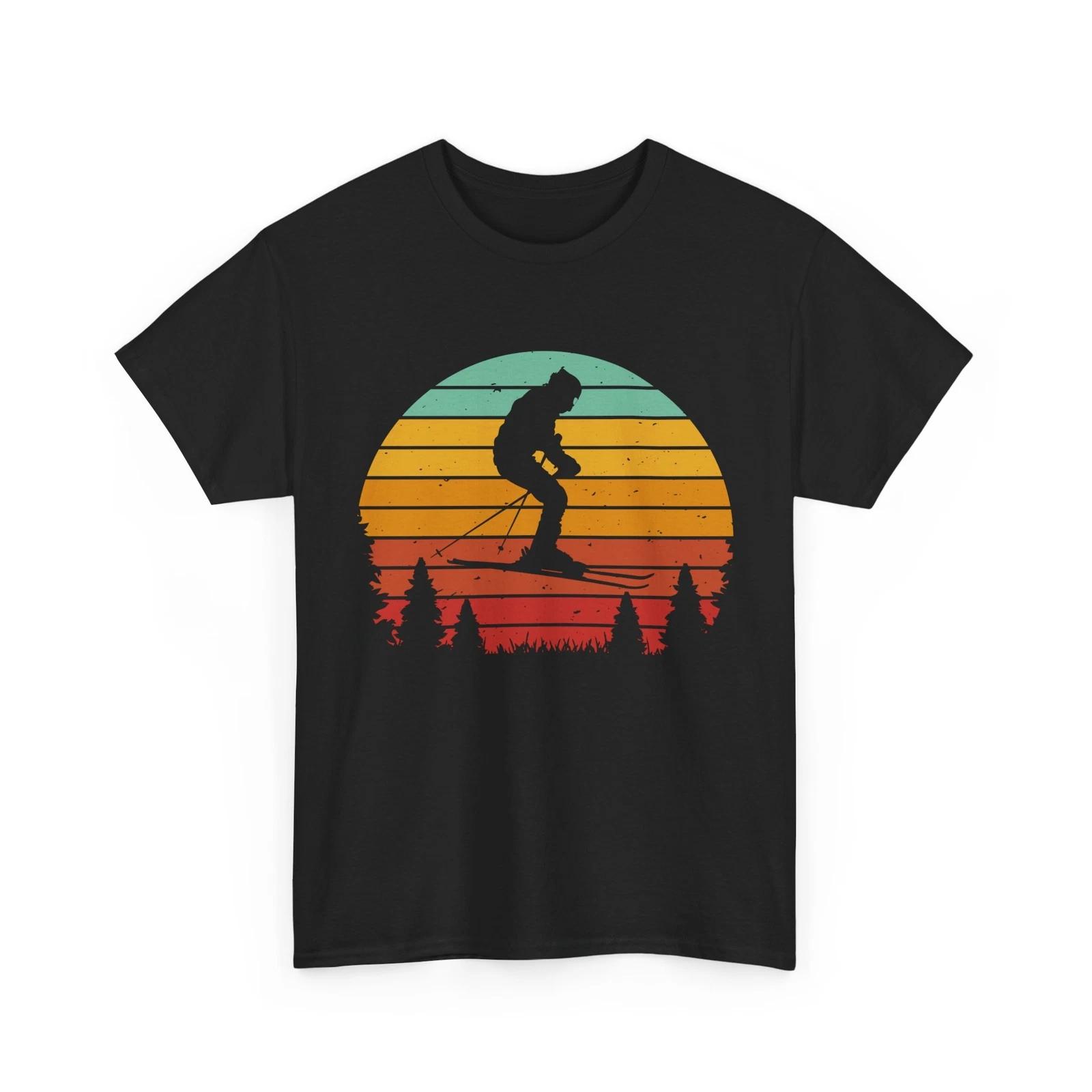 Skiing Shirt, Skiing Winter Sports Lovers T-shirt, Skier Vintage Shirt L