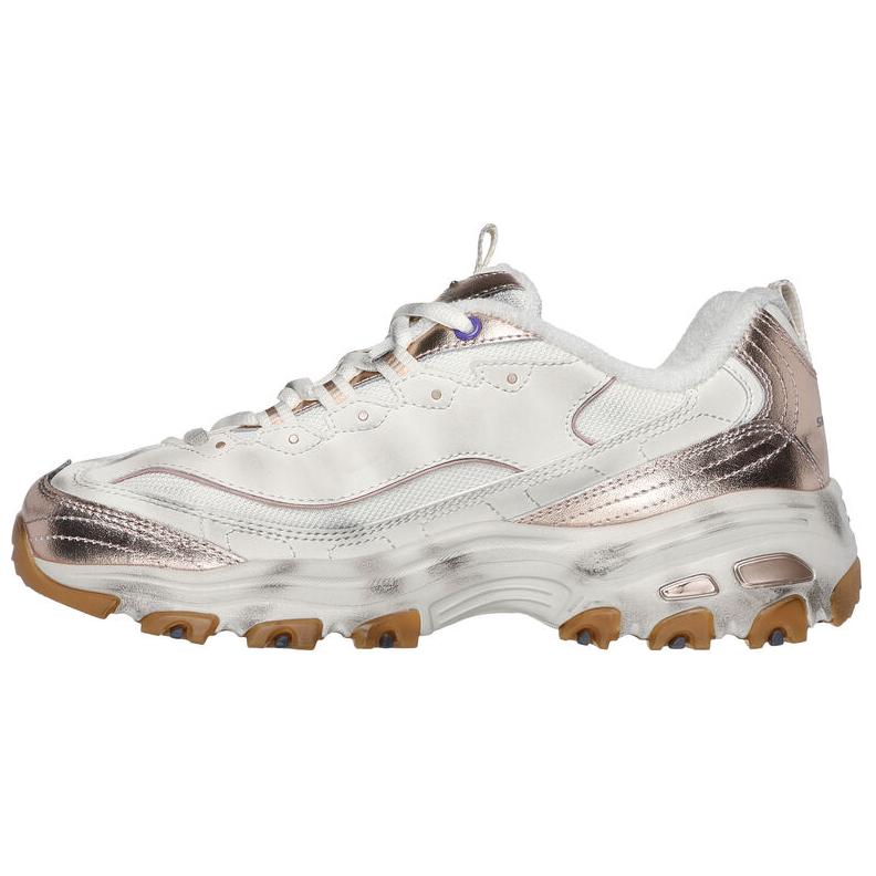 Skechers DLites 1.0 Pelle Vintage Vision Comode Retro Ammortizzanti Durevoli Supporto Leggero Basse Scarpe da Papà 150245-NTGD