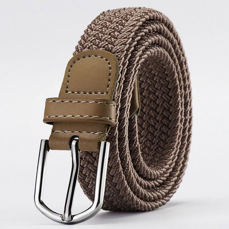 Unisex Elastic Stretch Canvas Belt - Korean Style Versatile Woven Waist Belt for Men and Women