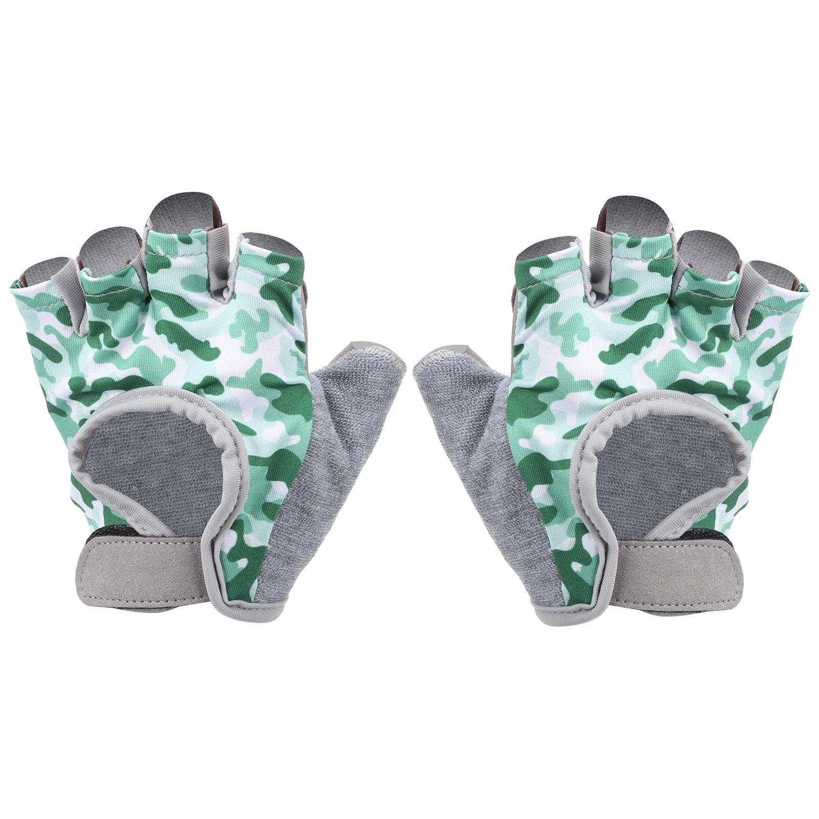 Green Nylon Half Finger Cycling Children s Gloves Fitness Riding Protective Supplies S